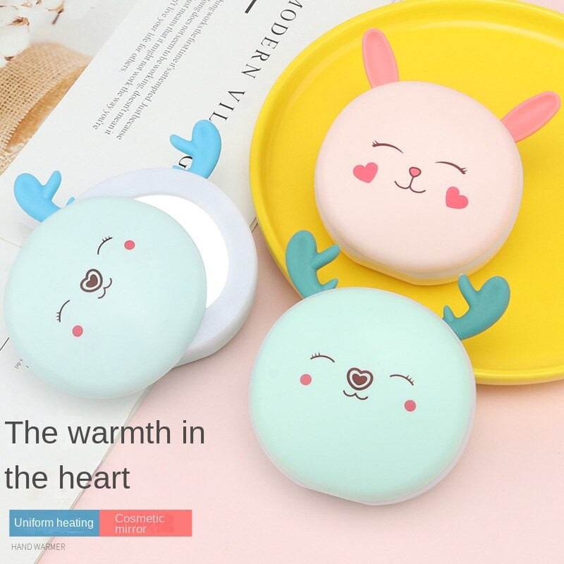 Мини нагревател за ръце Анимационен зимен нагревател Бързо загряващ USB акумулаторен преносим 1200 Mah Малък мини нагревател за ръце Beauty огледало
