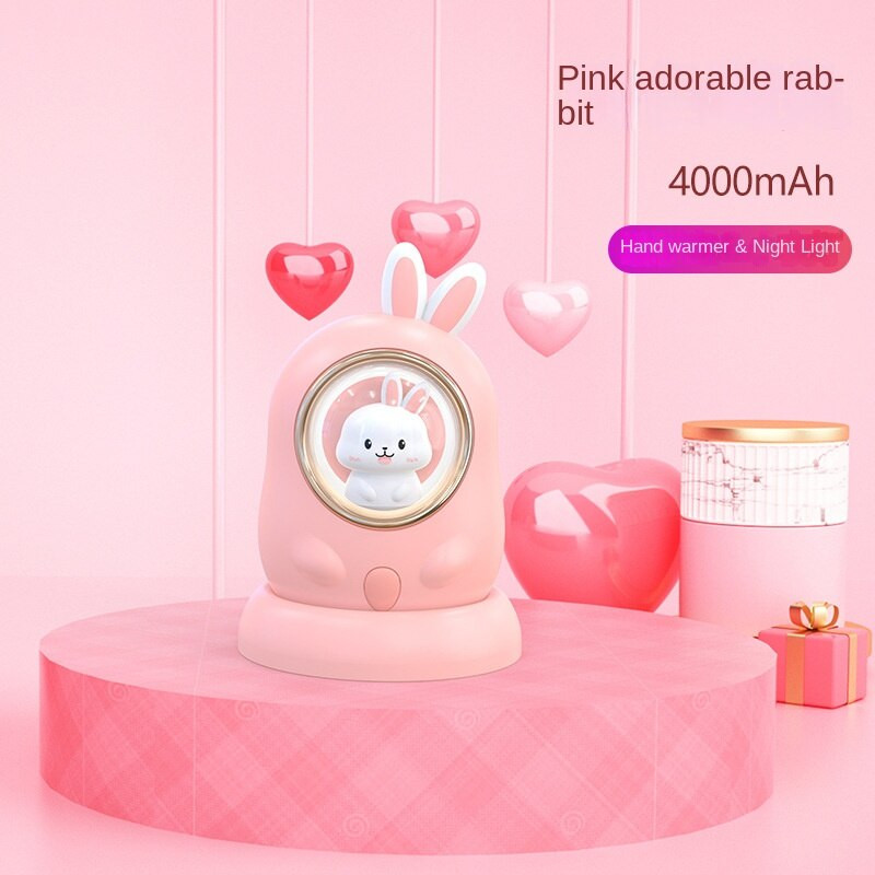 Ново през 2022 г. Анимационен нагревател за ръце USB зареждане Сладка нощна лампа Power Bank Настолен орнамент Сладък домашен любимец Нагреватели за ръце Акумулаторни