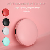 Roku sildītāji Rechargeable Portable Power 5000 MA USB Mobile Power Warm Hands Cartoon Mini Divi vienā Power Bank Cute Sildītājs