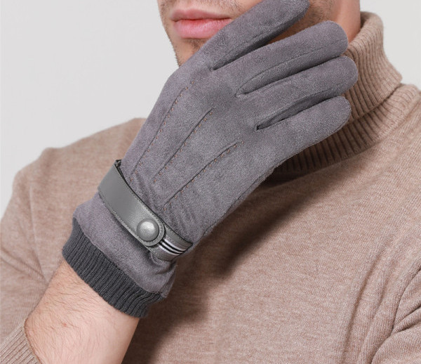 Мъжки ръкавици от еко велур