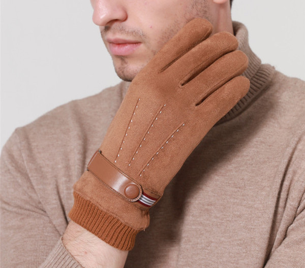 Мъжки ръкавици от еко велур