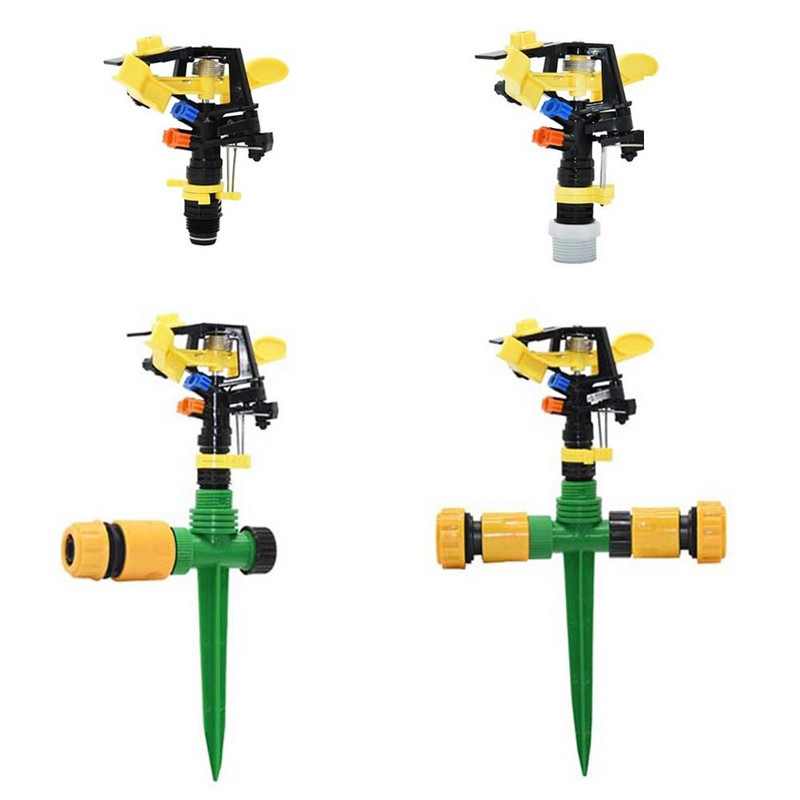 Ротационни пръскачки за напояване на градински треви 1/2` 3/4` резба 360 градуса земеделски спринклер с опорна дюза за напояване