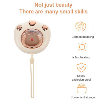 Μίνι φορητός θερμαντήρας χεριών Cute Winter Heater Γρήγορη θέρμανση 1500mAh/1800mah USB Επαναφορτιζόμενος Ηλεκτρικός Θερμαντήρας Χεριών τσέπης