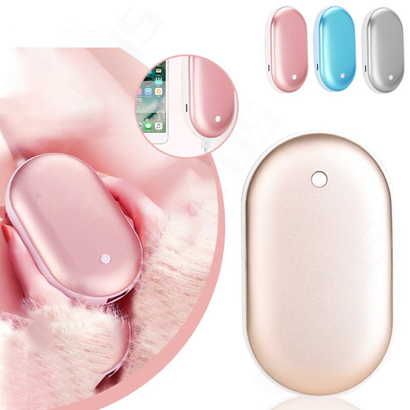 5200mAh Мини нагревател за ръце USB акумулаторна преносима подложка Мобилна мощност Зимен джобен нагревател за ръце Нагревател Пътуване Къмпинг на открито