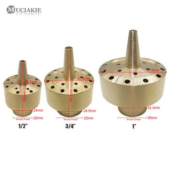 MUCIAKIE 1/2 3/4 1 инча декоративни пръскачки за фонтани с женска резба, дюза, месингови медни езерни пръскачки за пейзажи