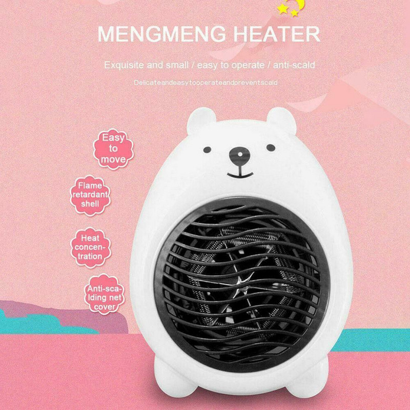 Преносим мини вентилатор Офис Домашен Настолен Зимен Космос Електрически нагревател Карикатура Великобритания