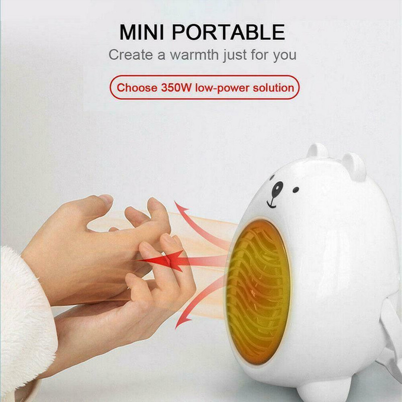 Преносим мини вентилатор Офис Домашен Настолен Зимен Космос Електрически нагревател Карикатура Великобритания