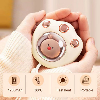 Мини сладък котешки нокът с форма на нагревател за ръце, USB акумулаторен електрически нагревател за ръце за зимата, пътуване на открито, туризъм, използване на захранваща банка