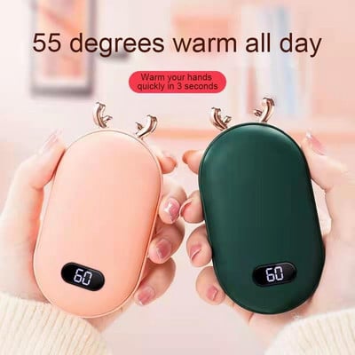 Επαναφορτιζόμενη Usb Hand Warmer Portable Mini Hand Warmer Power Bank 6000mah Χωρητικότητα δύο σε ένα θερμαντήρας Κρύο χειμωνιάτικο δώρο