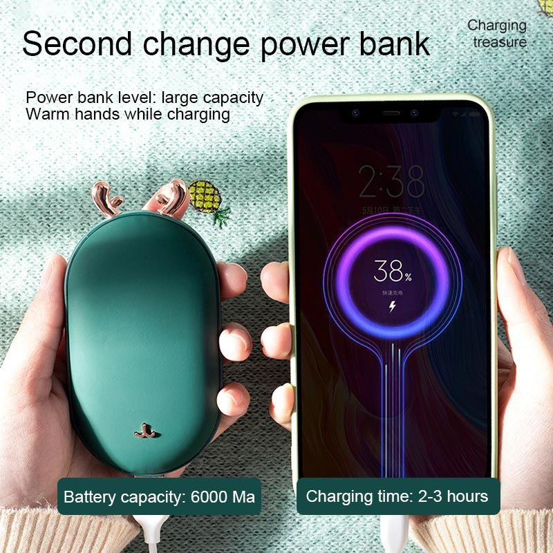 Акумулаторна USB нагревател за ръце Преносим мини нагревател за ръце Power Bank 6000 mah Капацитет Две в едно Нагревател Студен зимен подарък