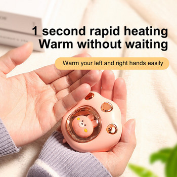 Μίνι χαριτωμένος θερμαντήρας χεριών με νύχια γάτας Επαναφορτιζόμενος ηλεκτρικός θερμαντήρας χεριών γρήγορης θέρμανσης USB για χειμωνιάτικο δώρο για παιδιά που ταξιδεύουν σε εξωτερικούς χώρους