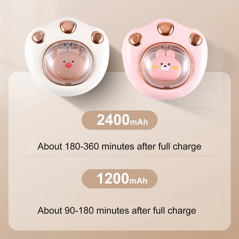 Mini Cute Cat Claw Hand Warmer USB Rechargeable Quick Heating Electric Hand Heater for Winter Outdoor Travel Turing Kid Gift