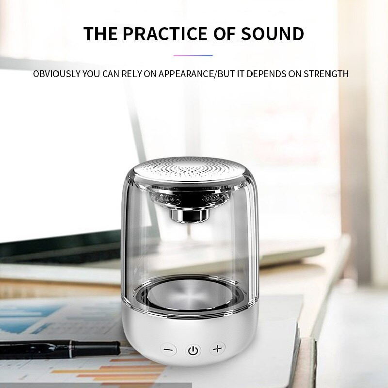 Xiaomi Bluetooth високоговорител Crystal Audio Glass Прахоустойчив Безжичен Bluetooth Audio Цветна светлина Готин субуфер Стерео високоговорители