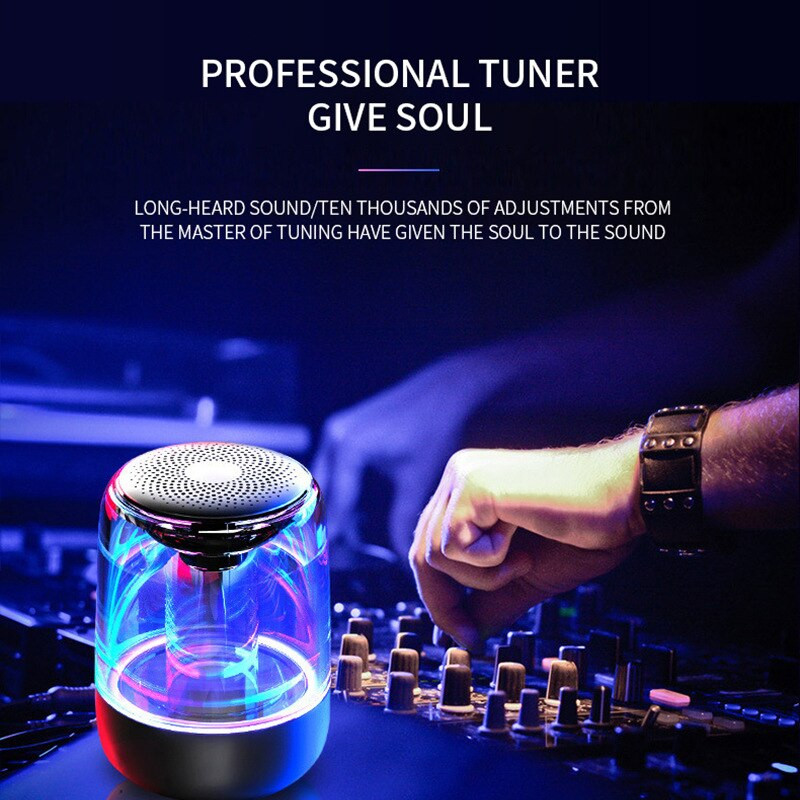 Xiaomi Bluetooth високоговорител Crystal Audio Glass Прахоустойчив Безжичен Bluetooth Audio Цветна светлина Готин субуфер Стерео високоговорители