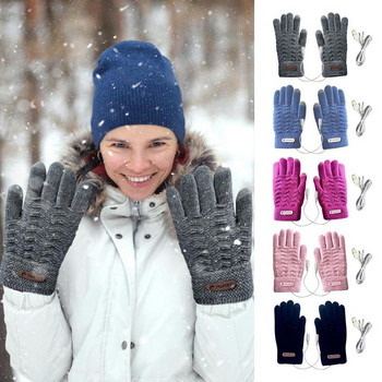 Зимни отопляеми ръкавици за езда USB зареждане Топли ръкавици за дейности на открито Ветроустойчива ръкавица Преносима нагревател за ръце
