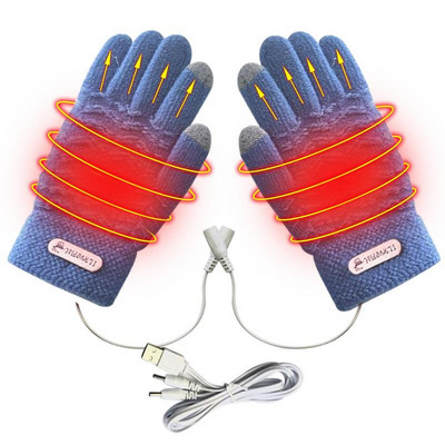 Mănuși de călărie încălzite de iarnă, încărcare prin USB, mănuși de mână calde, activități în aer liber, mănuși rezistente la vânt Încălzitor portabil de mâini