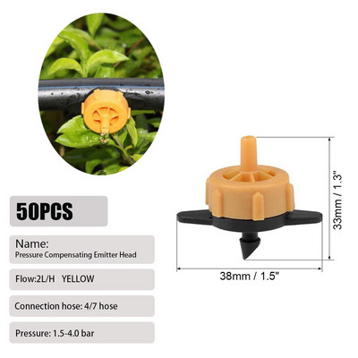 20/50PCS 2L/4L/8L/H Σταθερή ροή με αντιστάθμιση πίεσης σταλάκτη Σύστημα ποτίσματος Auto Micro Irrigation Εφαρμογή για σωλήνα 4/7 mm