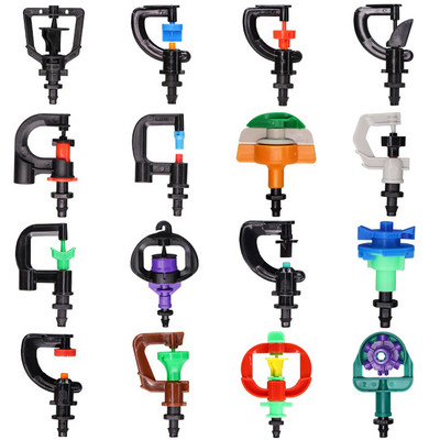 Sprinklers Nozzles 24 Kinds for Garden with 1/4`` Barb Joint 90 180 360 Refraction Roatory Irrigation Hanging Spray Head