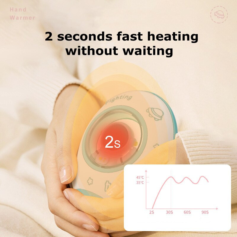 Нов нагревател за ръце 10000 MAh Многофункционален нагревател за ръце Зареждане Съкровище Две в едно USB преносима космическа капсула Карикатура Топло бебе