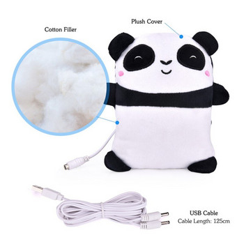 USB нагреваеми ръкавици, електрическо отопление, регулируема кука без пръсти, сладка плюшена форма на панда, нагревател за ръце 2,5 W