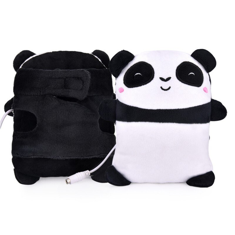 USB нагреваеми ръкавици, електрическо отопление, регулируема кука без пръсти, сладка плюшена форма на панда, нагревател за ръце 2,5 W