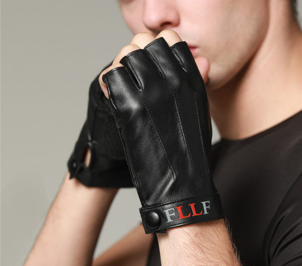 Мъжки ръкавици от еко кожа -с надпис