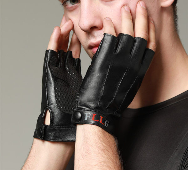 Мъжки ръкавици от еко кожа -с надпис