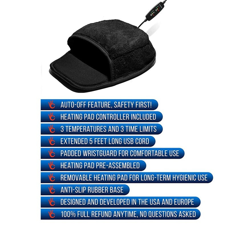 Фланелена отопляема подложка за мишка USB Гореща разпродажба Нова зимна топла за ръце подложка за мишка за компютър, лаптоп, подложка за мишка Аксесоари за игри