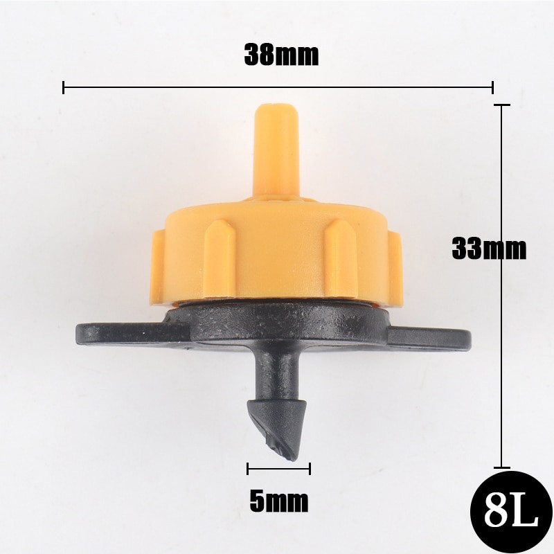 10~300 бр. Емитер за поливане на градината 2L 4L 8L Поток Подвижна компенсация на налягането Спринклер за овощна градина PP-пластмасов капкомер за напояване