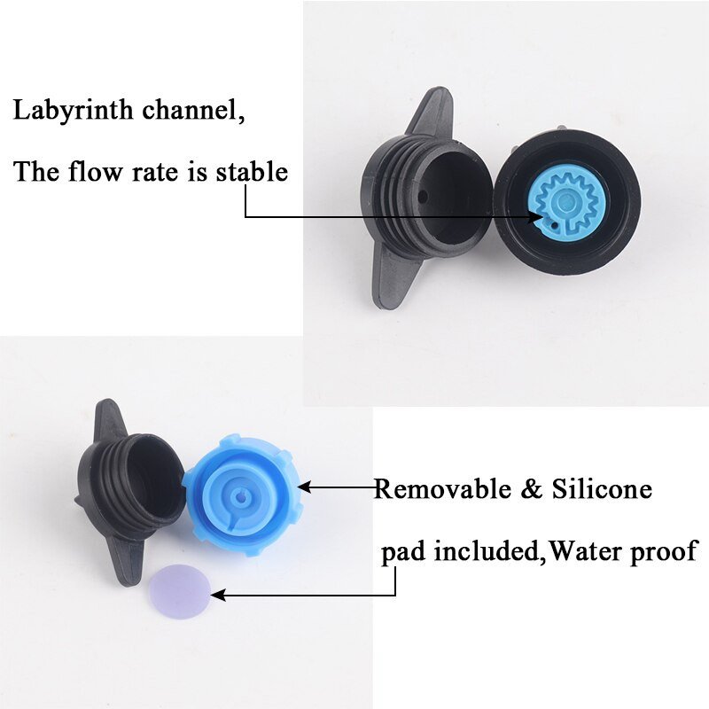 10~300 бр. Емитер за поливане на градината 2L 4L 8L Поток Подвижна компенсация на налягането Спринклер за овощна градина PP-пластмасов капкомер за напояване