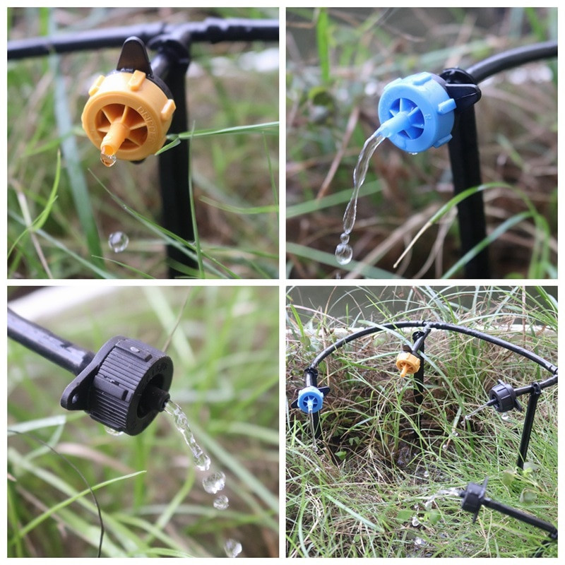 10~300 бр. Емитер за поливане на градината 2L 4L 8L Поток Подвижна компенсация на налягането Спринклер за овощна градина PP-пластмасов капкомер за напояване