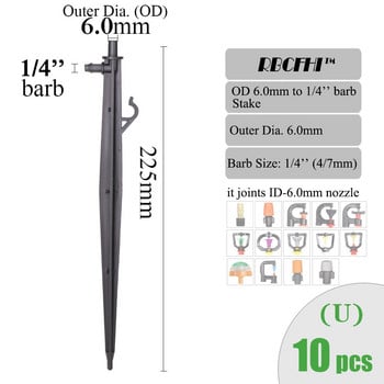 RBCFHI ID-6.0/7.5mm Υποδοχές για Garden ID/OD-6.0/7.5mm Micro Nozzles Sprinklers Πότισμα Πότισμα Προσαρμογέας Πασσάλων