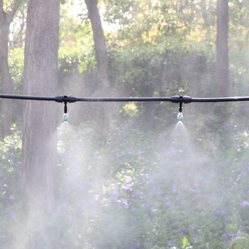 Ρυθμιζόμενο ακροφύσιο ψύξης ψεκασμού Garden Watering Irrigation Dripper Sprinkler Cross Misting Atomization System with 6mm Connector
