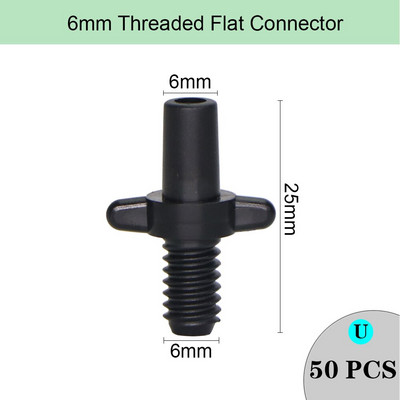 Ρυθμιζόμενο ακροφύσιο ψύξης ψεκασμού Garden Watering Irrigation Dripper Sprinkler Cross Misting Atomization System with 6mm Connector