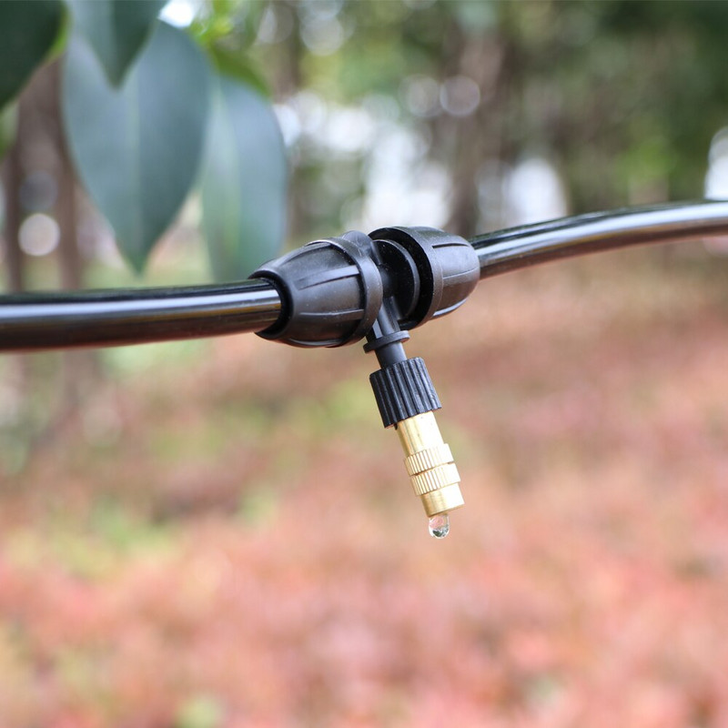 Регулируема дюза за охлаждане на спрея, поливане на градина, напояване, капково разпръскване, система за пулверизиране с кръстосано замъгляване с 6 мм конектор