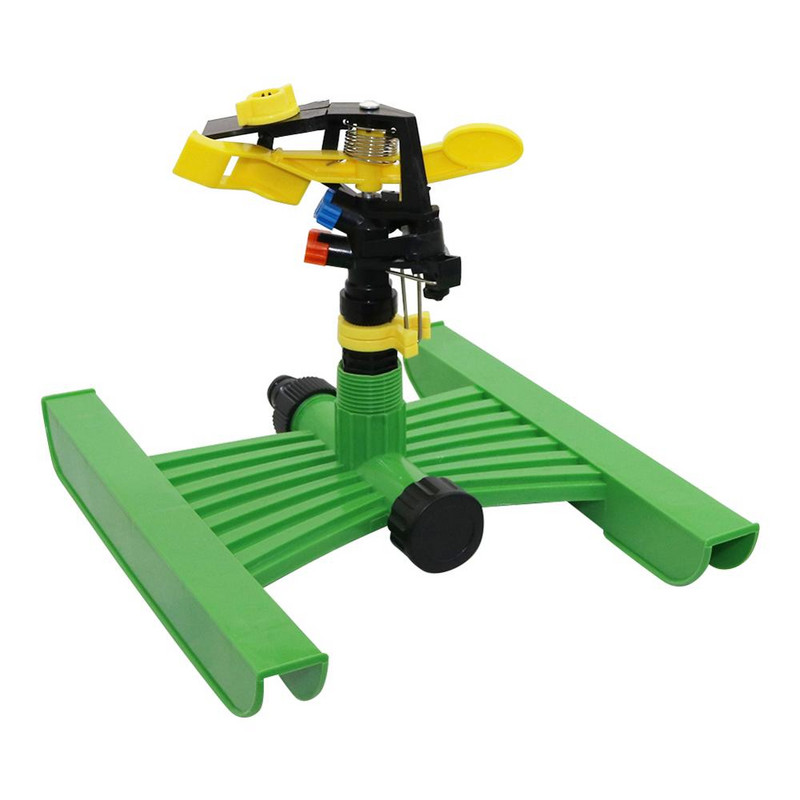 Разпръсквач с двоен изход и пиедестал, въртящи се на 360 градуса дюзи за поливане, градински селскостопански напоителни разпръсквачи 1 комплект