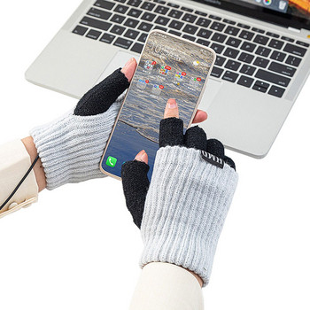 Плетене USB нагреваеми ръкавици Зимни унисекс нагреватели за ръце Сладък двоен електрически нагревател за ръце
