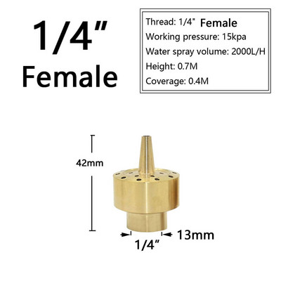 1/4" 1/2" 3/4" 1" 1.5" Piscină Decorativă Fântână Duze Cap Decorare grădină Fântână în aer liber