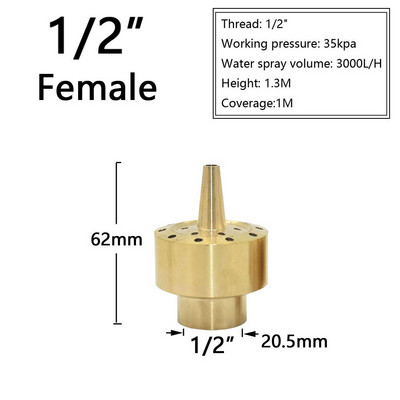 1/4" 1/2" 3/4" 1" 1.5" Piscină Decorativă Fântână Duze Cap Decorare grădină Fântână în aer liber