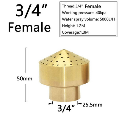 1/4" 1/2" 3/4" 1" 1.5" Piscină Decorativă Fântână Duze Cap Decorare grădină Fântână în aer liber