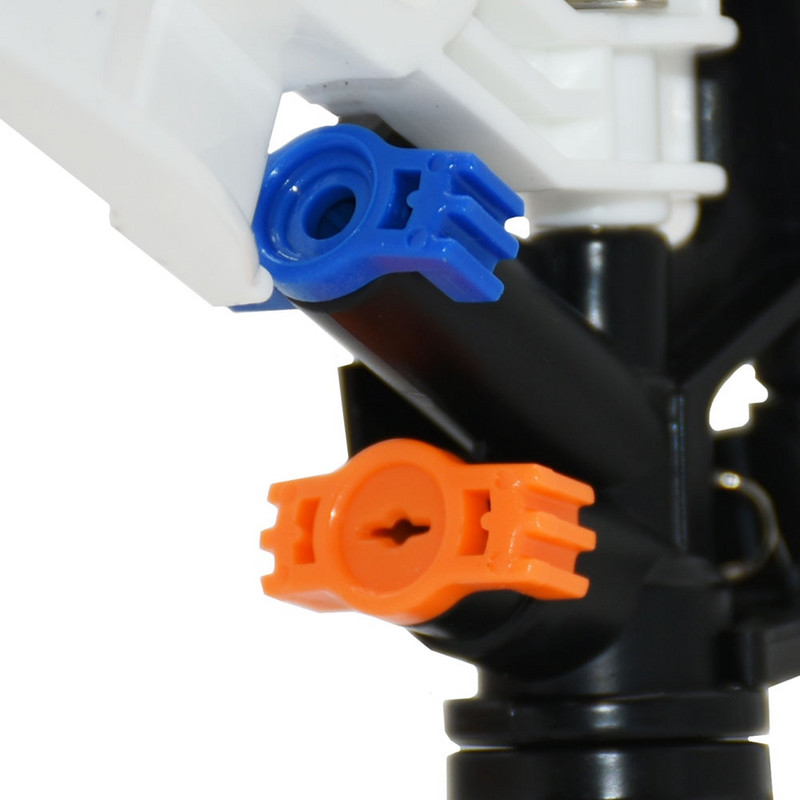 360-градусови въртящи се пръскачки за ферма Градинско напояване Двойна изходна дюза за кобилици Регулируема с резба 1/2" 3/4" 1 бр.