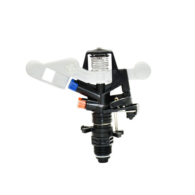 360-градусови въртящи се пръскачки за ферма Градинско напояване Двойна изходна дюза за кобилици Регулируема с резба 1/2" 3/4" 1 бр.