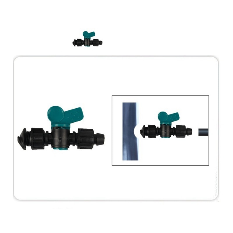 5 бр. 16 вида ленти за капково напояване Сферични кранове 1/2" резба 16 мм 20 мм 25 мм бодливи съединители Клапан за водопровод за напояване
