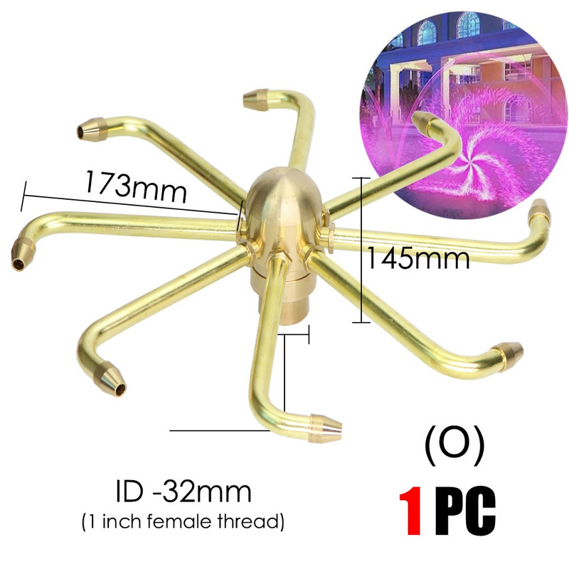 MUCIAKIE 15 вида дюзи за фонтани Месингови пръскачки Градинско езерце Въртящи се медни дюзи Глава за водни орнаменти в парка на открито