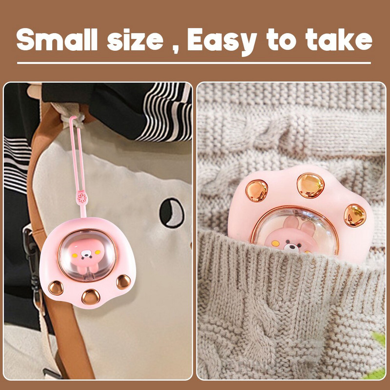 Žieminis mini rankų šildytuvo šildytuvas, USB įkraunamas nešiojamasis šiltesnis šildytuvas, mini animacinio filmo kišeninis animacinio filmo elektrinis šildytuvas