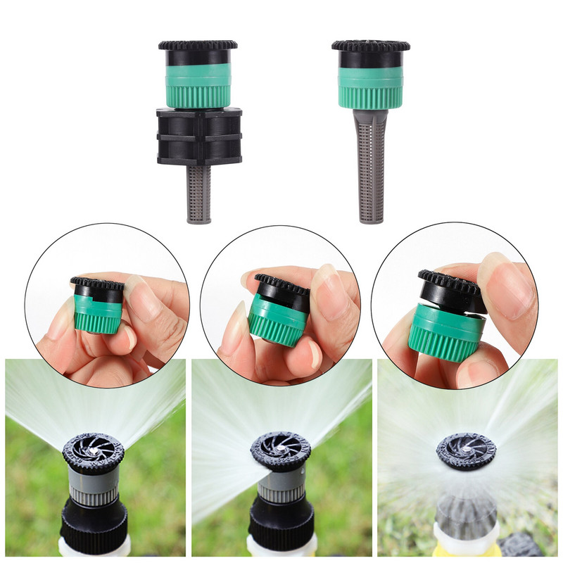 2 бр. 15 мм 360-градусова регулируема въртяща се дюза за градинска морава Изскачаща пръскачка 1/2" аксесоари за свързване с вътрешна резба