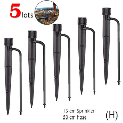 MUCIAKIE 10PCS 80LPH Ακροφύσιο διάθλασης σε συγκρότημα Micro Sprinkler Stake 50cm με σωλήνωση κεφαλής πασσάλου Fiberglass Stake