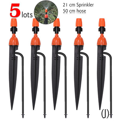 MUCIAKIE 10PCS 80LPH Ακροφύσιο διάθλασης σε συγκρότημα Micro Sprinkler Stake 50cm με σωλήνωση κεφαλής πασσάλου Fiberglass Stake