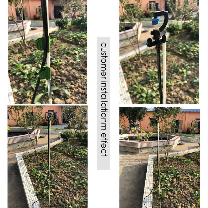 MUCIAKIE 10PCS 80LPH рефракционна дюза на 50cm кол микроспринклерен възел с глава кол тръба кол от фибростъкло