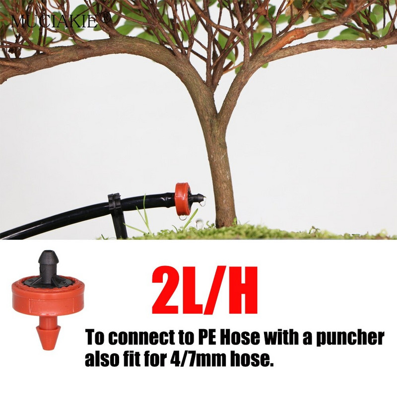 50-1000PCS 2L 4L 8L/H Емитер с компенсация на налягането Регулатор за компенсиране на градинските капки Напояване с постоянен поток 1/4` маркуч Капкообразуватели